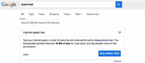 Đo tốc độ internet bằng google search