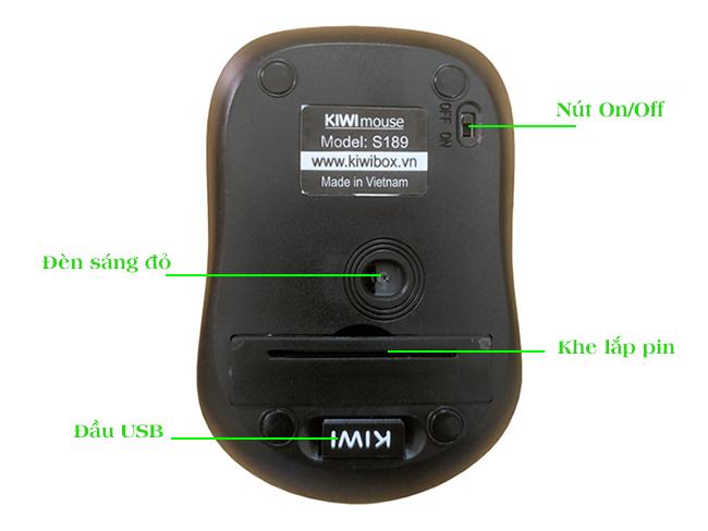 Mặt sau Kiwi Mouse S189